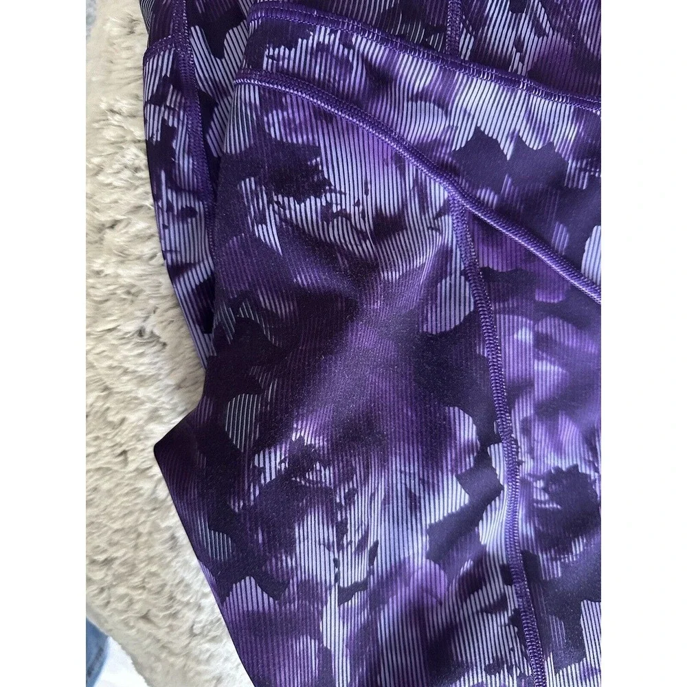 Athleta Rainier Tight Plush Supersonic Spliced Floral Violet Purple Size XS - Picture 8 of 11